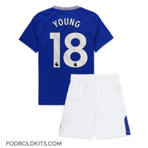 Everton Ashley Young #18 Hjemmebanesæt Børn 2024-25 Kortærmet (+ Korte bukser)